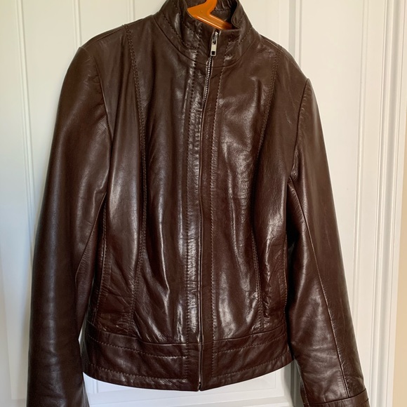 New condition brown leather jacket - Picture 4 of 5